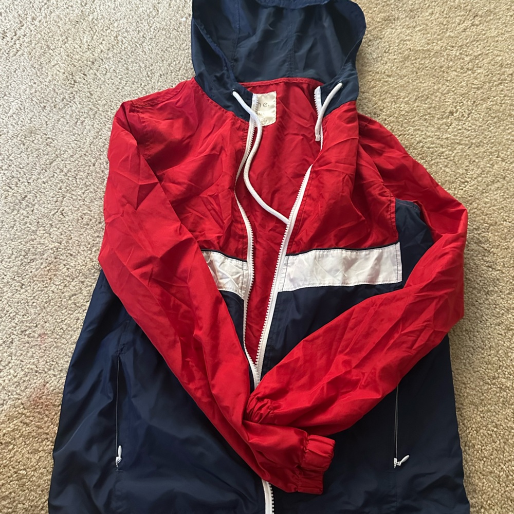 Red and Blue Windbreaker Jacket